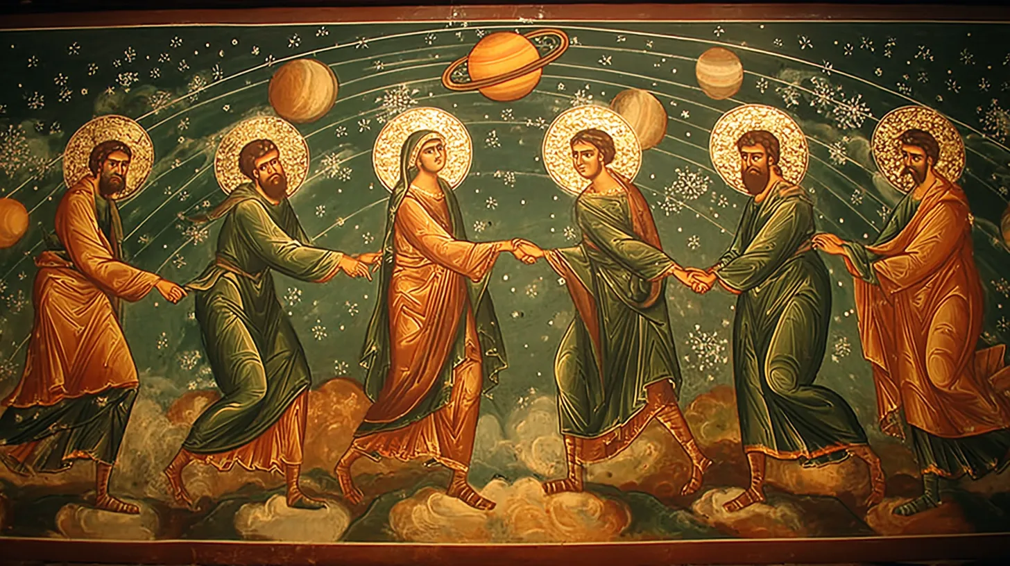 Saturne, la planète aux anneaux, dans une lumière dorée sur fond cosmique sombre